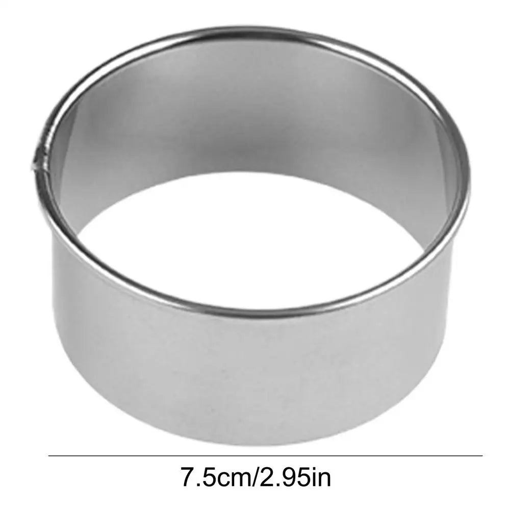 Round Mousse Mold Stainless Steel Reusable Biscuits Cookie Cutter DIY Pastry Baking Circle Ring Mold Baking Tool Bakeware Oasis Select 7.5cm