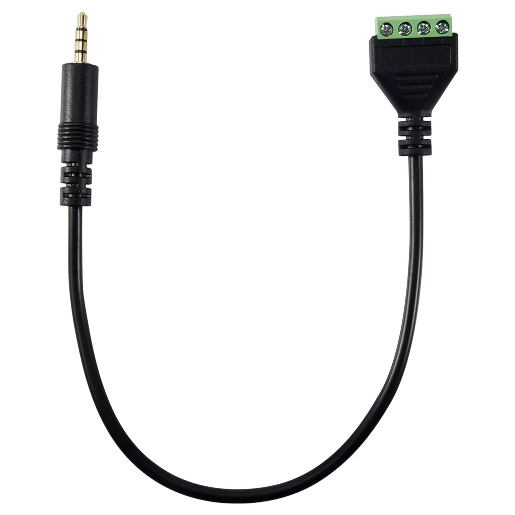 3.5mm Screw Terminal Adapter Speaker Cable 4-Core Stereo TRRS Male Hole to AV 4 Screw Terminal Balun Connector Cable Oasis Select