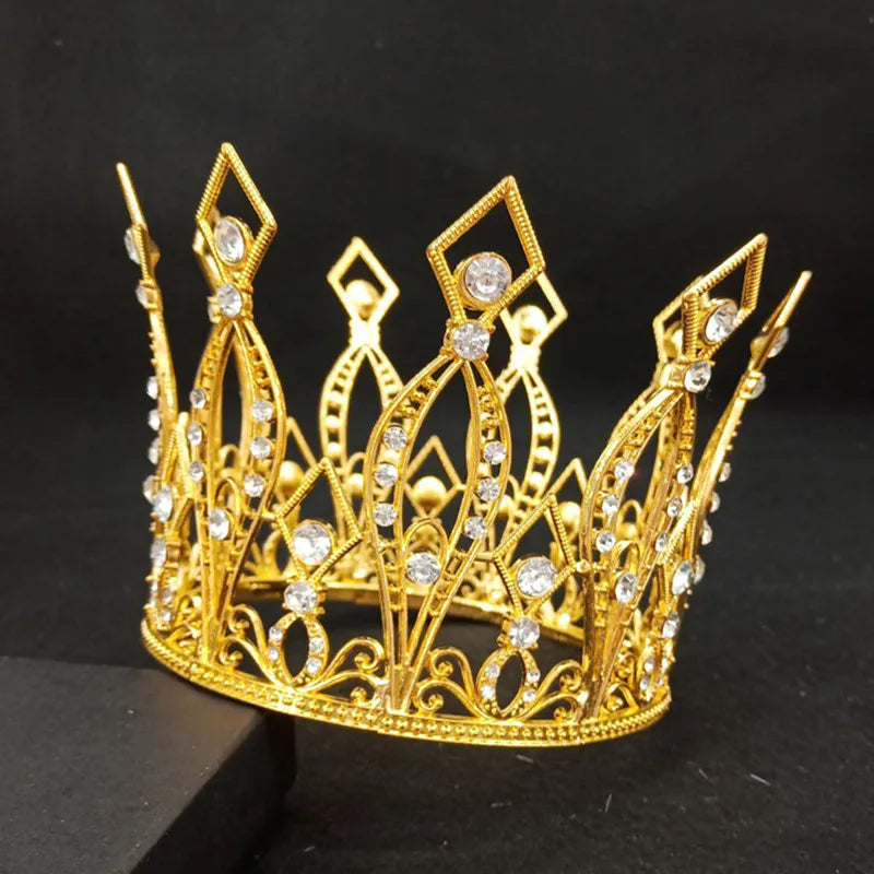 Rhinestone Crown Baking Cake Topper Headwear Decoration Children's Hair Accessories Princess Wedding Birthday Party Supplies New Oasis Select