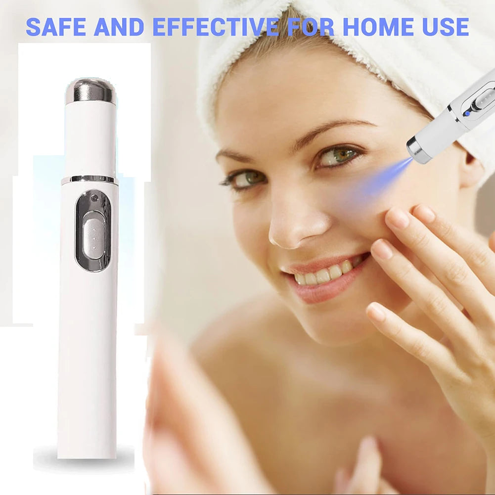 Under-Eye Blue Light Therapy Pen for Face, LED Light Massage Beauty Device with Heat, Vibration, for Dark Circles & Puffiness Oasis Select