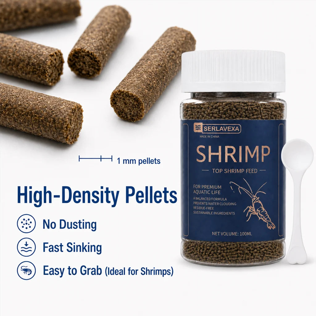 Aquarium Shrimp Feed High Calcium Nutritious Food For Black Shell Shrimp Small Pet Shrimp Daily Diet With Feeding Spoon Oasis Select