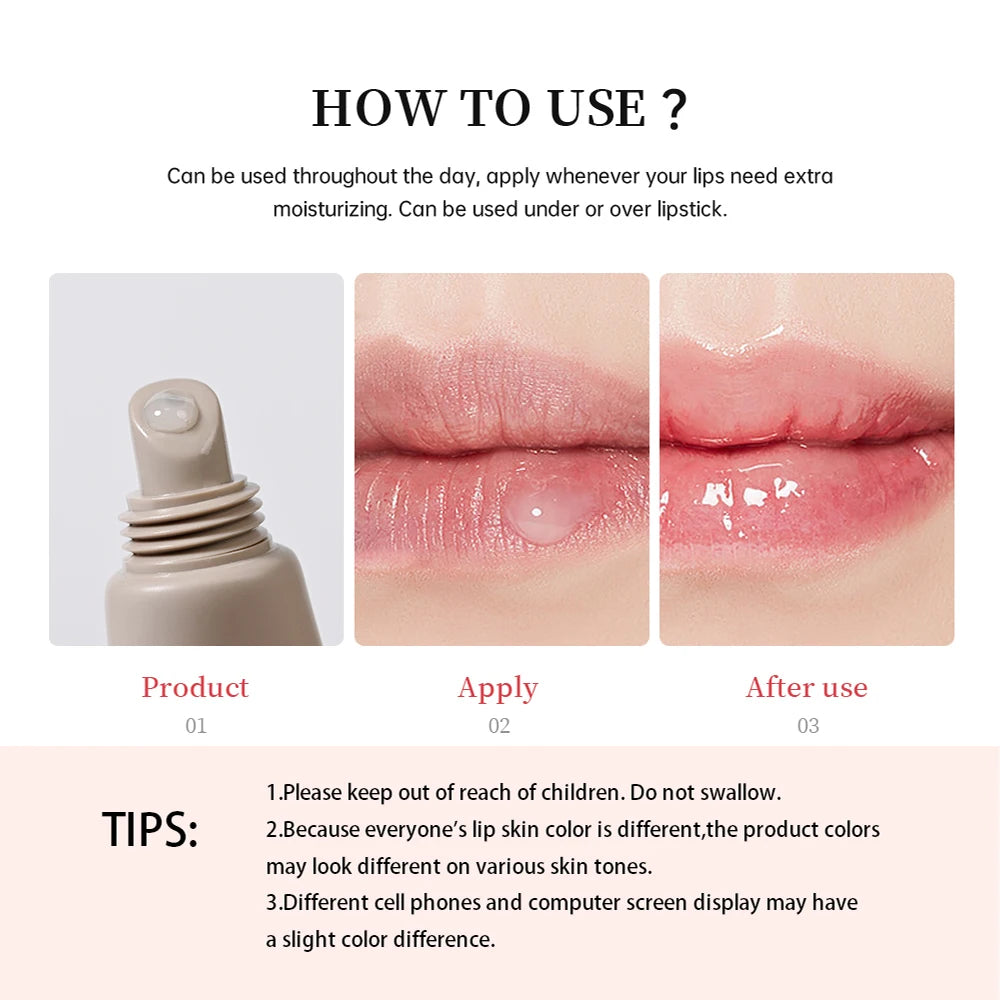 Hydrating Lip Balm Moisturizing Mirror Lip Gloss Lip Vanilla Mint Iced Coffee Cake Smell Non-greasy Transparent Lip Oil Makeup Oasis Select