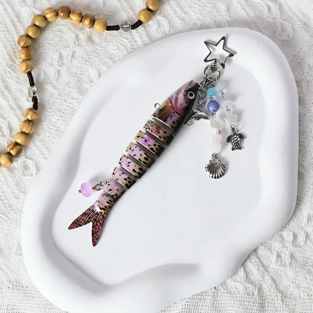 Multi-Jointed Simulation Fish Keychain – Backpack Pendant Gift