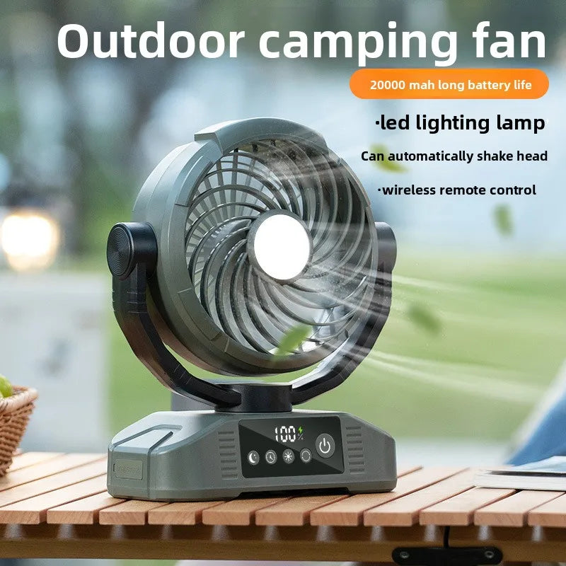 Portable USB Desktop Fan – Digital Display, Remote & LED Light