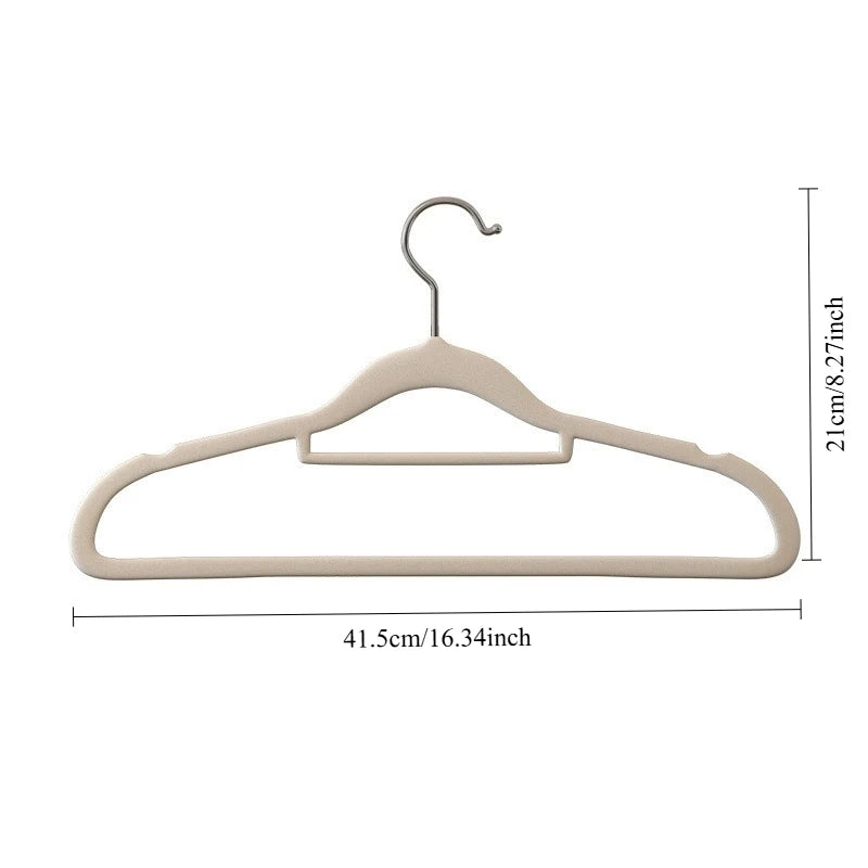 10pcs Velvet Clothes Hangers Thickened Non Slip No Trace Hanger For Home Closet Storage Dry Wet Use Clothes Rack Oasis Select