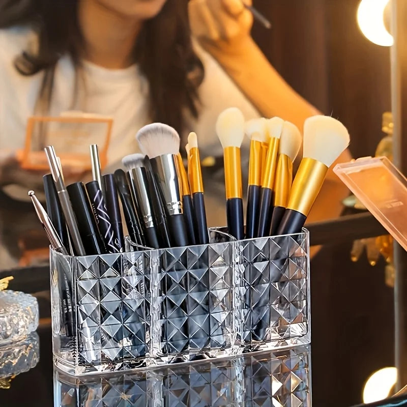 Clear Acrylic Makeup Organizer Holder For Brushes Lipstick And Cosmetics Vanity Desk Storage Box Produce Fridge Container Oasis Select