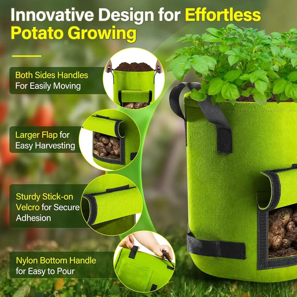 Felt Plant Grow Bags 5 & 10 Gallon | Nonwoven Fabric Pots