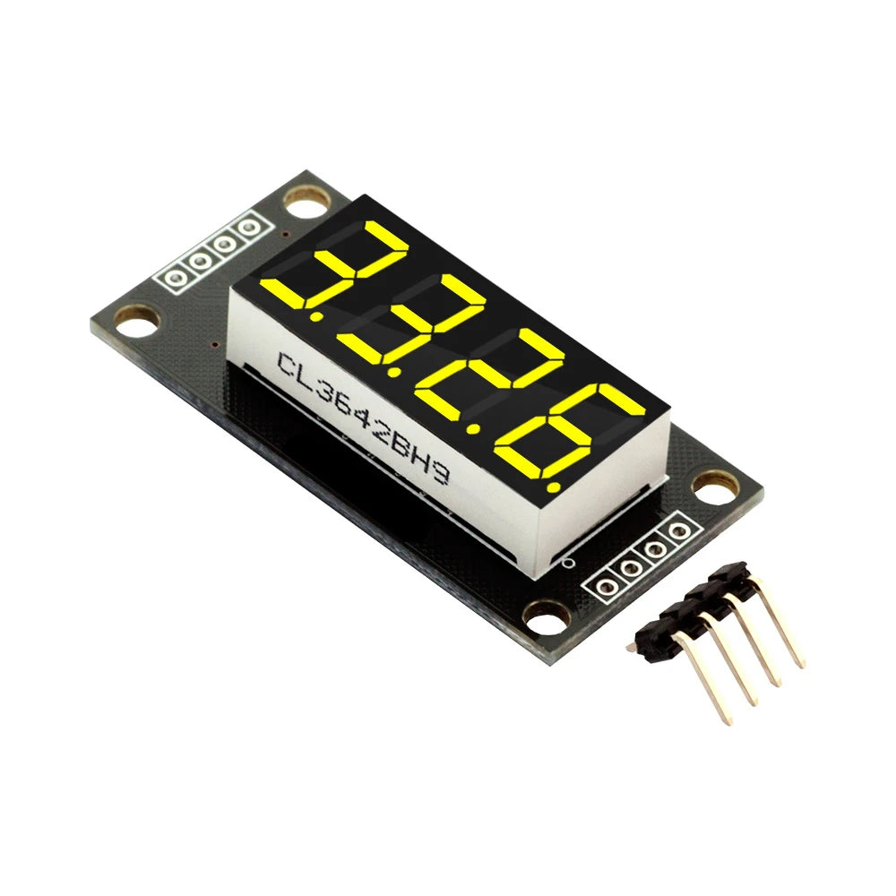 0.36 Inch 0.36" 4-Digit Red/Green/Yellow/Blue/White LED Digital Display Tube Decimal 7 Segments TM1637 Module For Arduino Oasis Select Yellow