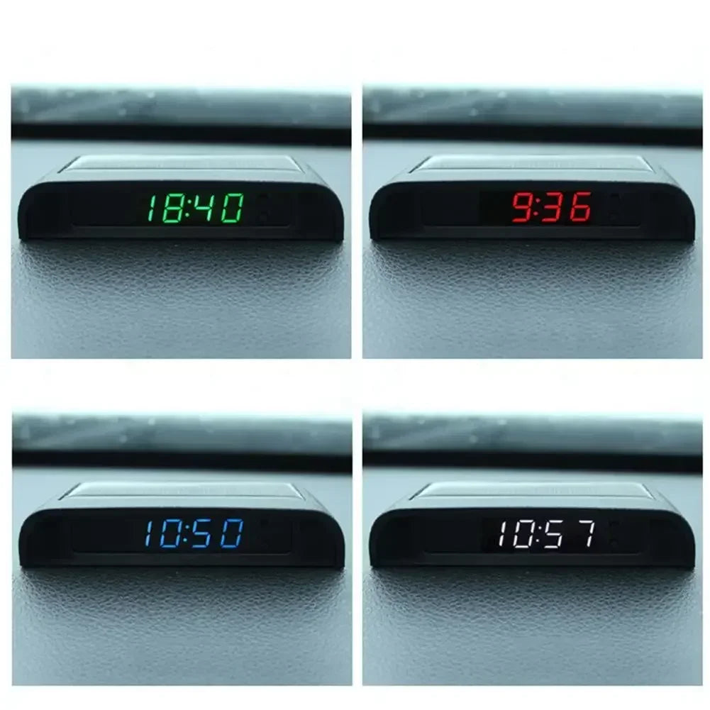 Solar Charging Powered Car Clock Automatic Adjustment Car Clock2 4-Hour 3-level Brightness Auto Internal Stick-On Digital Watch Oasis Select