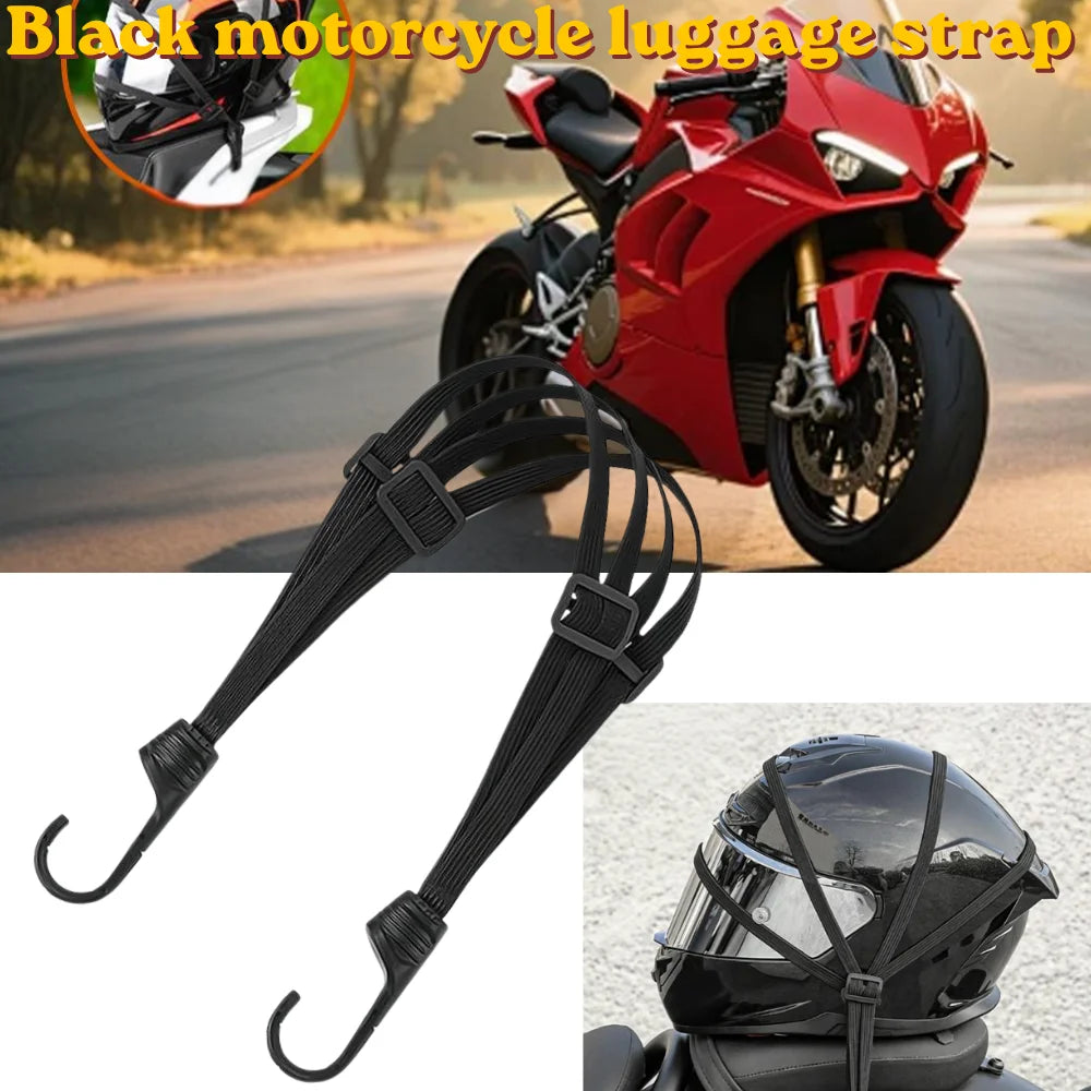 Motorcycle Helmet Straps with Hook 60/90CM 2 PCS High-Strength Retractable Protective Luggage Net small item storage Oasis Select