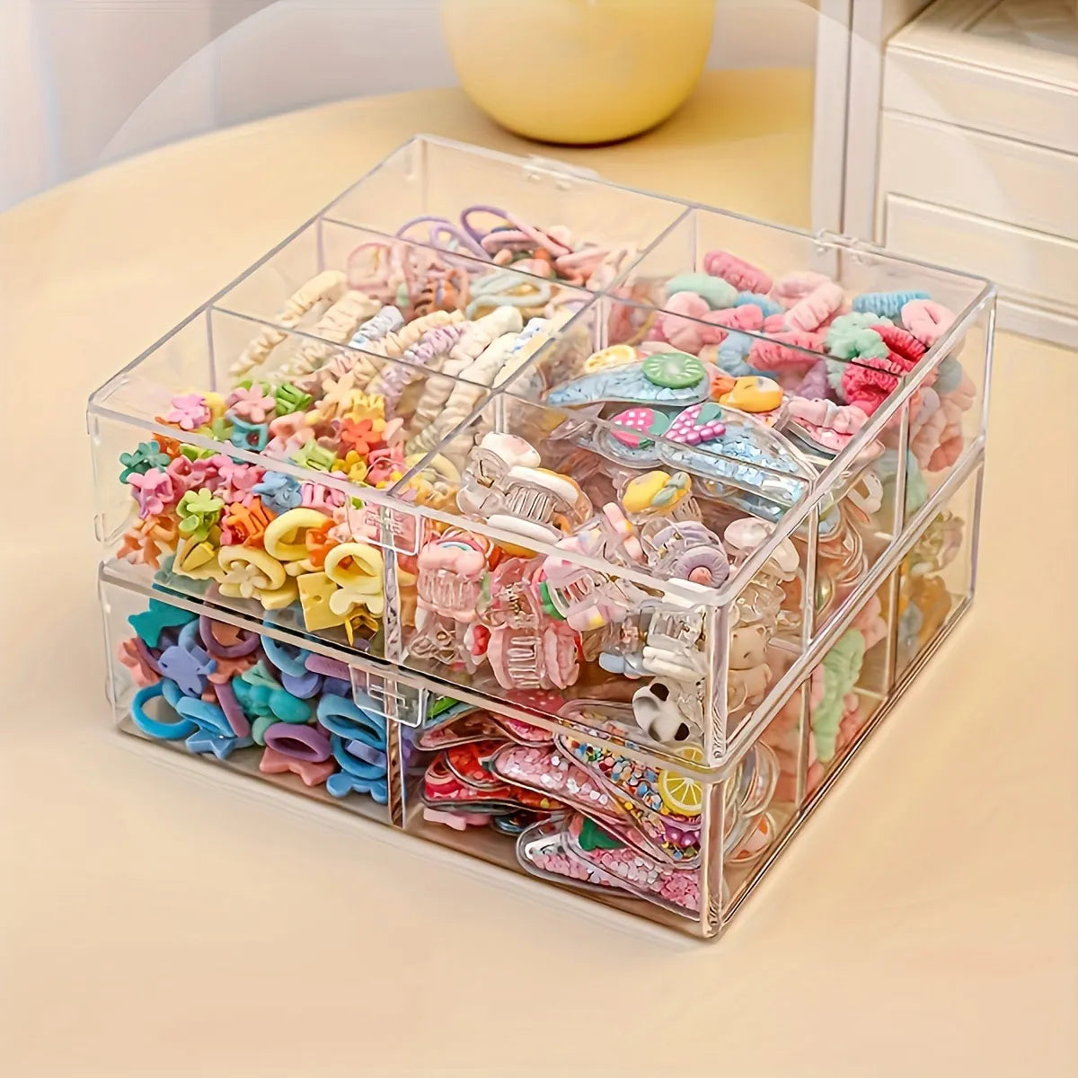 Transparent hair accessory storage box cover, dust-proof and moisture-proof jewelry box, headband hair clip, jewelry display box Oasis Select