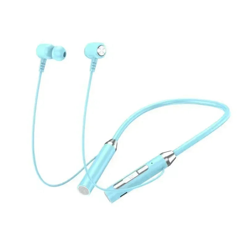 Wireless Headphones Bluetooth 5.0 Neckband Earphones Silicone Hifi 9D Stereo Sports Headset Halter Waterproof Magnetic Earbuds Oasis Select Blue