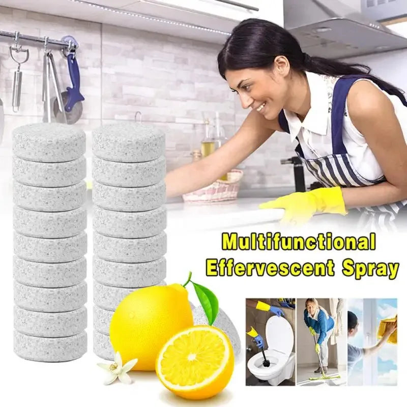 5/10/20pcs Multifunctional Clean Spot Effervescent Spray Cleaner Fast Remover Concentrate Lemon Home Toilet Floor Cleaning Tools Oasis Select