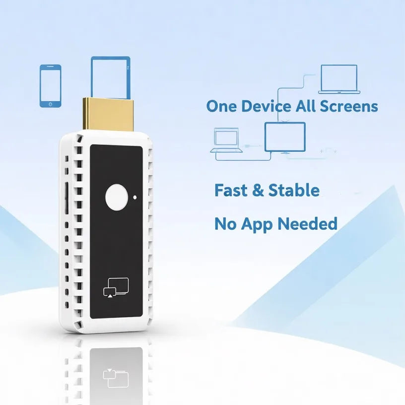 Plug and Play Wireless Display Receiver No App Screen Mirroring Dongle HDMI-Compatible Adapter for Meeting Office Laptop PC Oasis Select