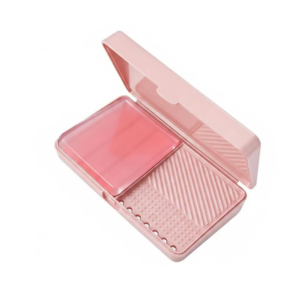 Makeup Brush Cleaner Soap, 2-in-1 Brush Cleaning Wash Bar with Scrubbing Silicone Cleaning Mat For Cleaning Makeup Sponges Brush Oasis Select B