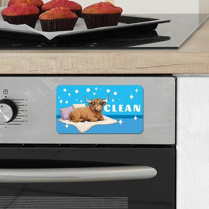 Kitchen Dishwasher Status Magnet Reversible Clean Dirty Sign Strong Magnetic Indicator Sticker for Household Use Oasis Select