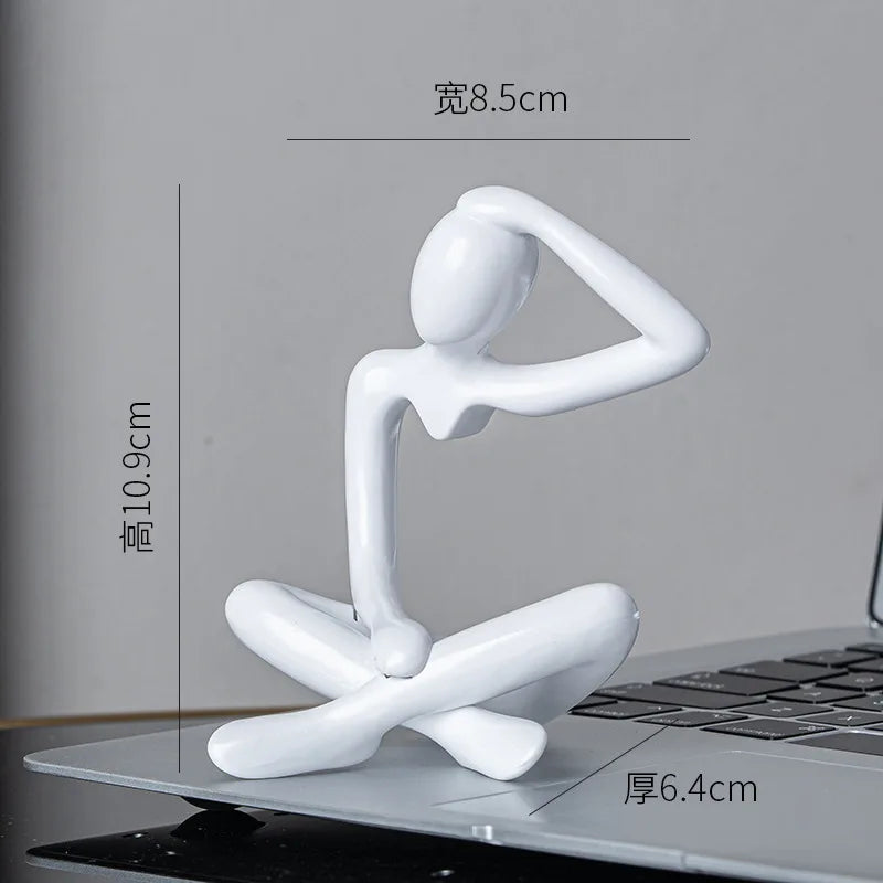 Abstract Figure Thinkers Plastic Crafts Cute Little Ornaments Room Decorations Oasis Select C white