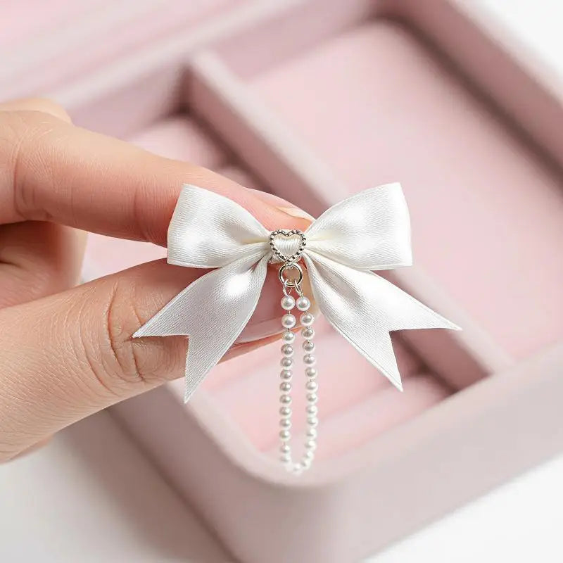 Lolita Pearl Bow Itabag Charm – DIY Bag Pendant & Hair Clip