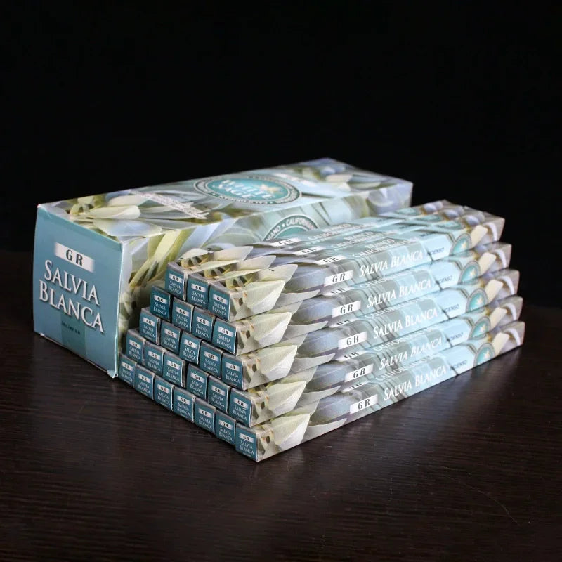 GR Indian Incense White Sage (Large Box) Sticks 25-small Boxes Original Packing Home Fragrance Indoor Long-lasting Aromatherapy Oasis Select