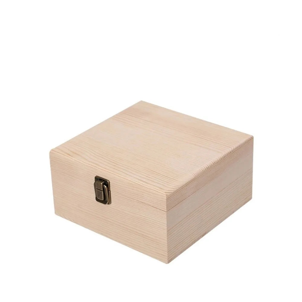 Retro Pine Wood Clamshell Storage Box – Jewelry & Gift Box