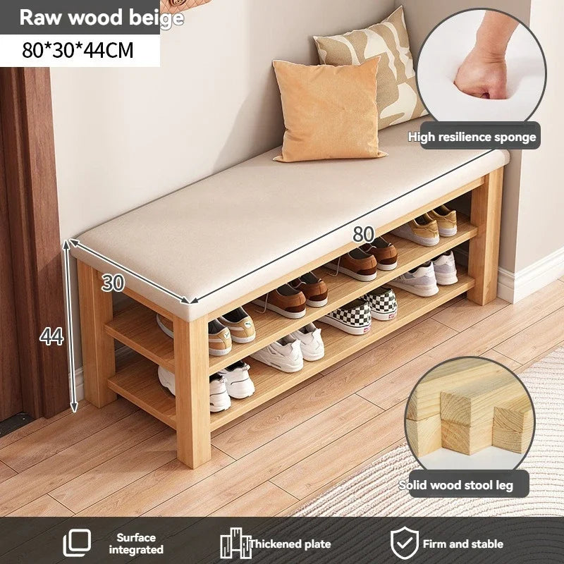 Shoe changing stool at the entrance, shoe wearing stool at the entrance, integrated seating stool, soft bag shoe rack, and seate Oasis Select 80cmB model