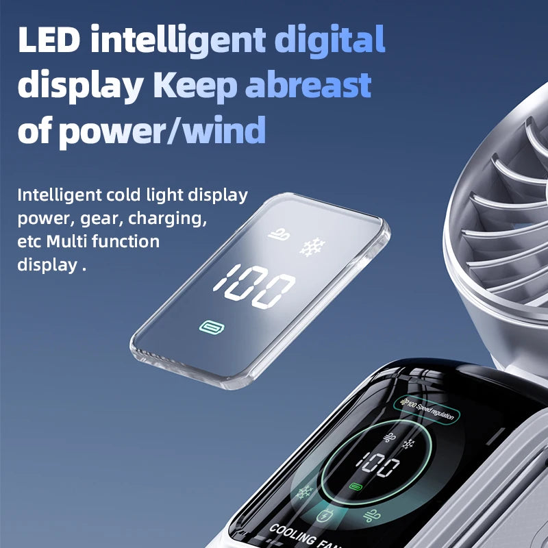 3600mAh Portable Neck Fan – Semiconductor Cooling, Foldable