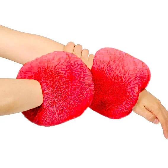 Adult wristband sleeves Christmas sleeves imitation rabbit fur warm sleeves plush gloves versatile fashion warm wrist protection Oasis Select 3