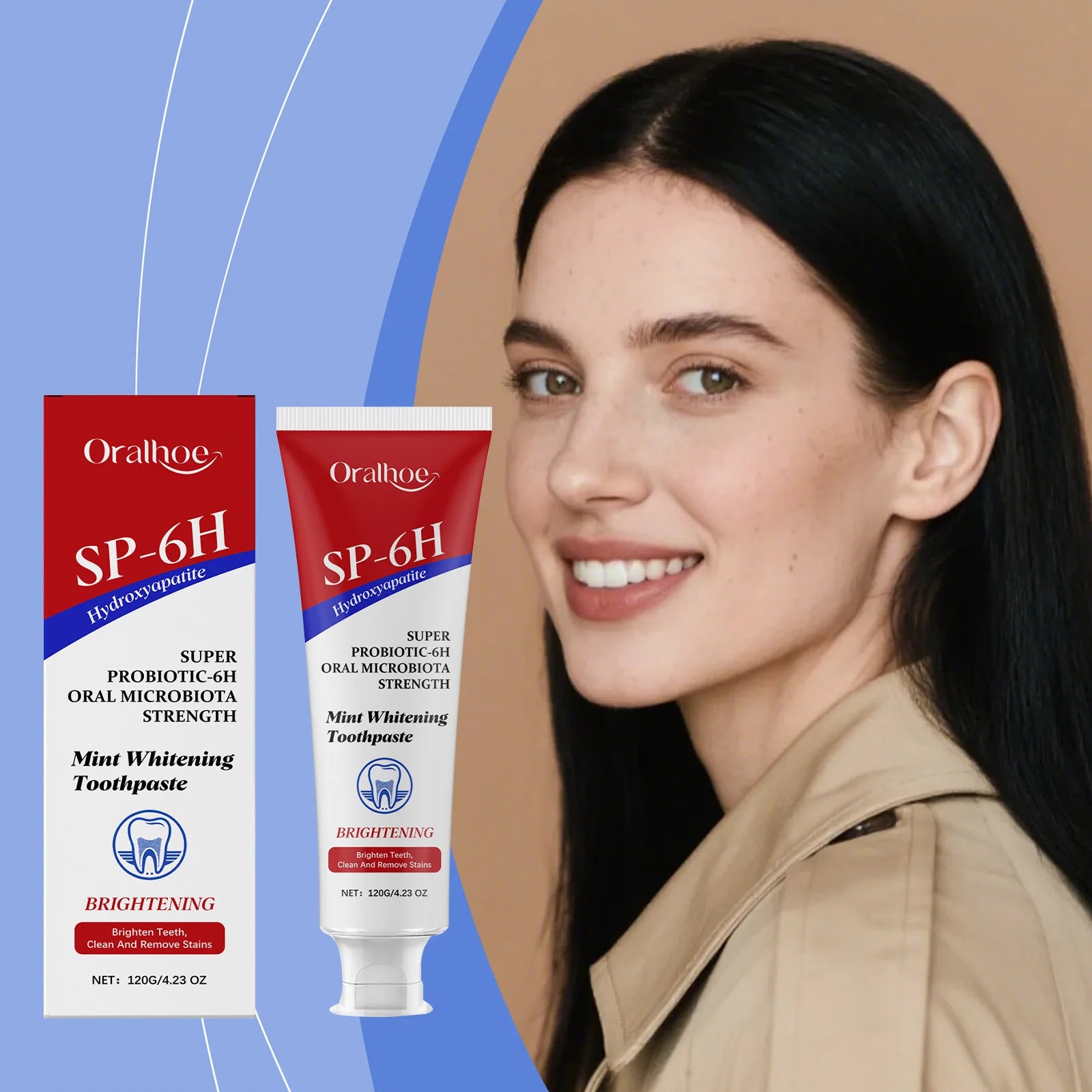 SP-6 Probiotic Toothpaste Whitening Tooth Remove Plaque Stains Improve Bad Breath Oral Hygiene Clean Teeth Brightening Product Oasis Select