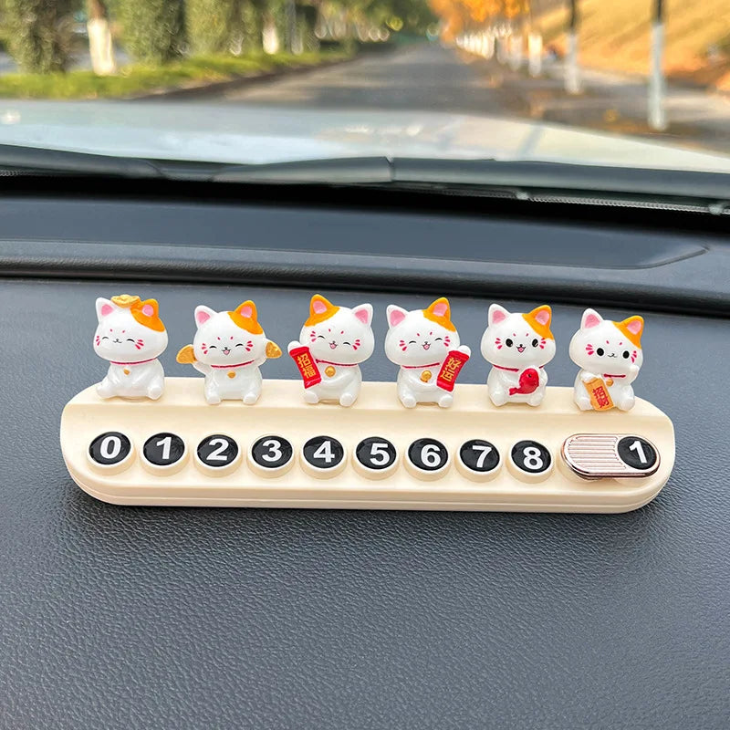 Multifunctional Car Temporary Stop Sign Cartoon Bunny Phone Number Temporary Parking Card Prompt License Plate Decoration Oasis Select B
