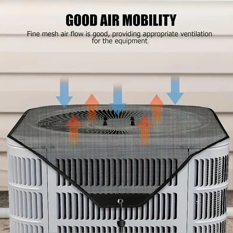 Outdoor Air Conditioner Top Cover Durable Mesh Adjustable Fixing Rope AC Unit From Leaves Dust Debris Oasis Select