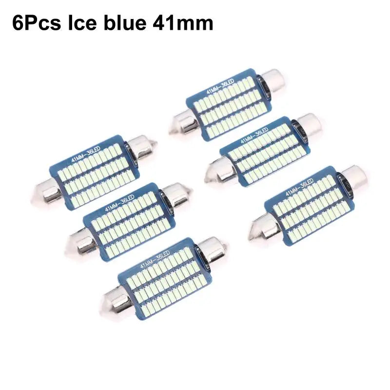 6PCS C5W LED Bulbs Canbus Festoon LED For Car Interior Dome Trunk License Plate Lights 12V 300LM 6500K White Oasis Select B4