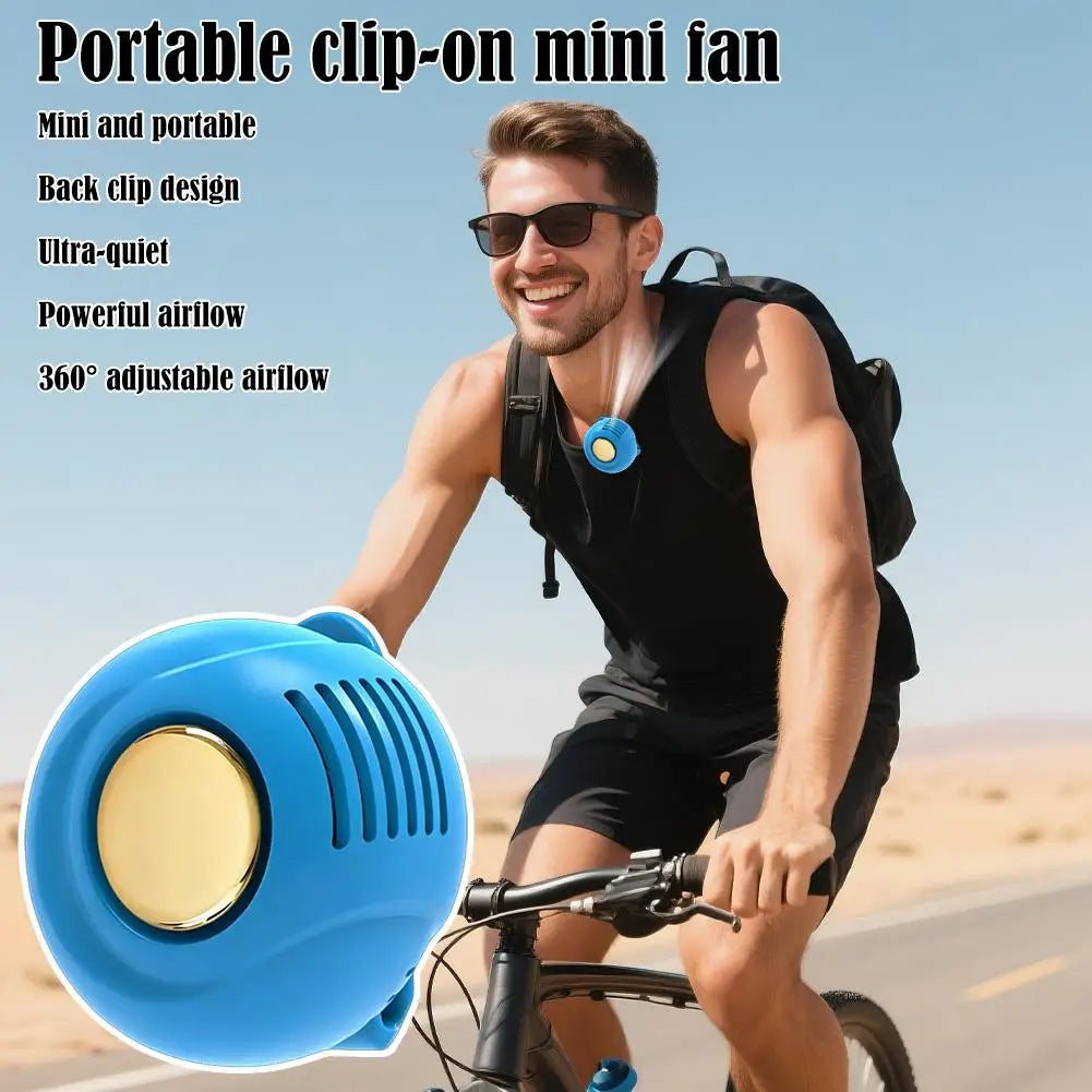 Portable Clip-on Mini Fan Handheld Wearable Bladeless Snap On Silent Fan USB Charging For Camping Travel Working Oasis Select