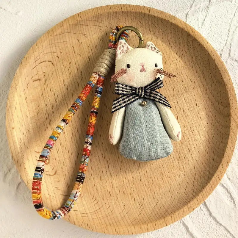 Handmade Cartoon Animal Fabric Keychain | Cute Backpack Pendant Fabric Keychain Pendant Oasis Select D