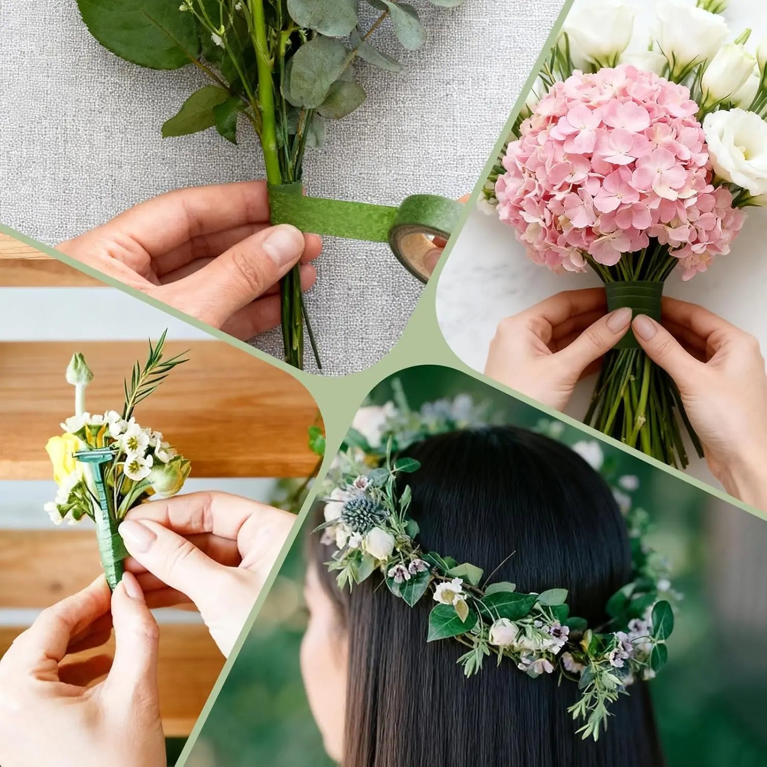 3/6 Rolls Floral Stem Wrap Tape 20 Yards Self-Adhesive Green Tape for Bouquet Making Birthday Wedding Flowers DIY Crafts Oasis Select