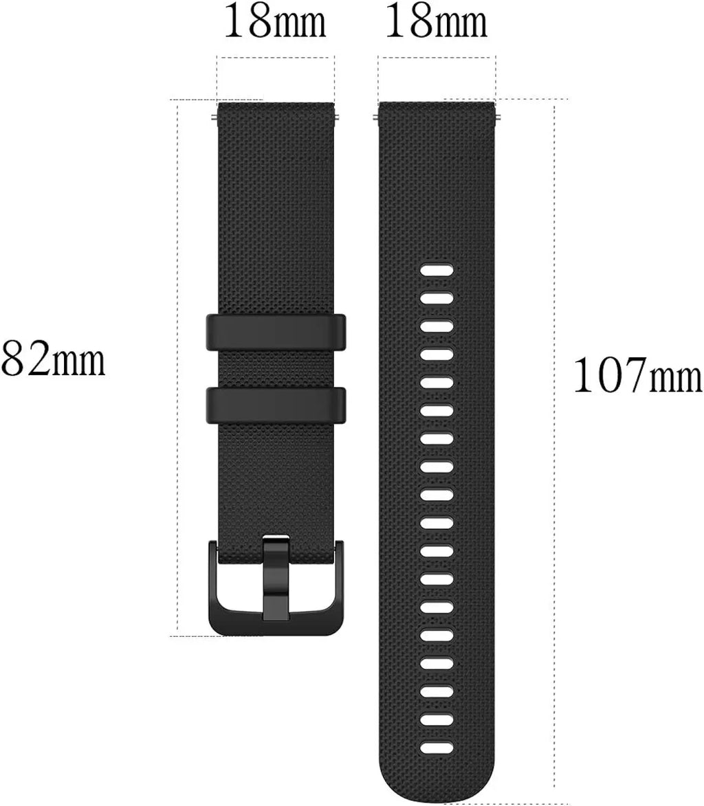 18mm Silicone Watch Strap – Garmin, Fossil, Huawei & More Silicone Watch Band Oasis Select