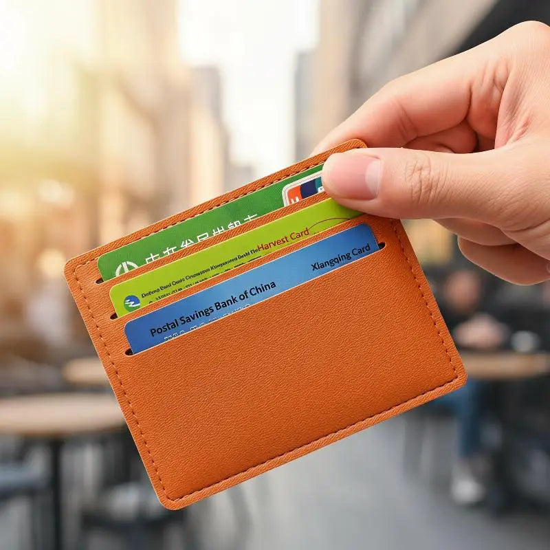 Minimalist Slim PU Card Holder – 6-Slot Pocket Wallet Case Slim Card Holder Oasis Select