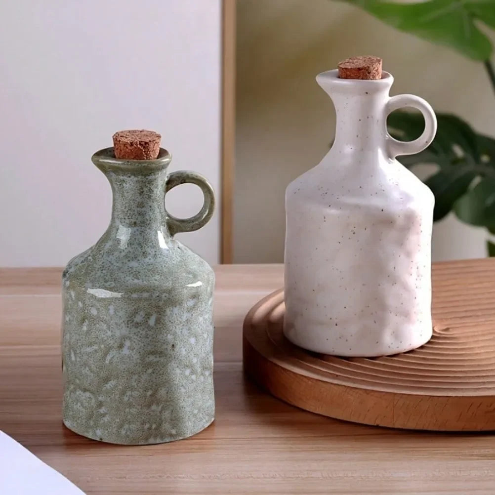 Handmade 400ml Ceramic Oil Bottle Kitchen Seasoning Storage Jar Creative Household Soy Sauce Pot Vinegar Pot Kitchen Accessories Oasis Select