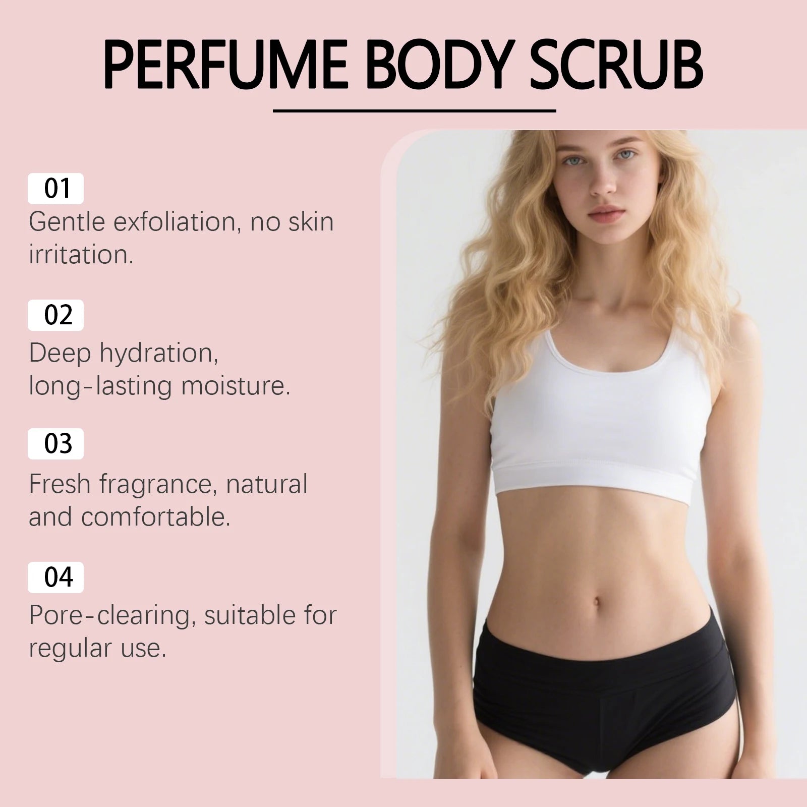 Perfume Body Scrub Hydrating Smoothing Skin Natural Exfoliating Salt Rose Coral Amber Vanilla Scent Moisturizing Cleansing Skin Oasis Select