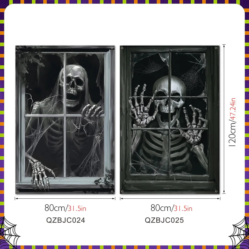 New Halloween Horror Eye Character False Window Decoration Holiday Window Costume Decoration Oasis Select QZBJC024 QZBJC025 With 10m ribbon