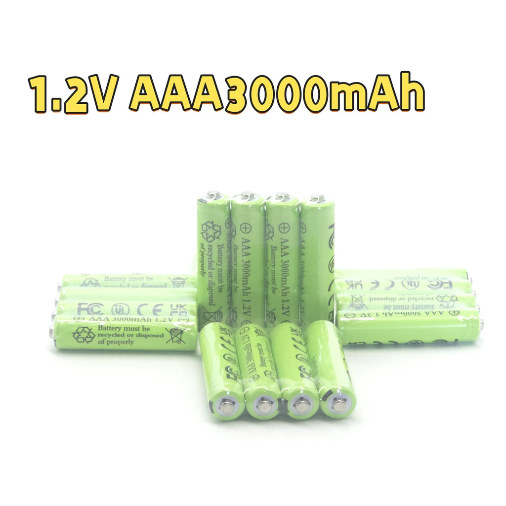 3A Fast Charging AAA Ni-MH Rechargeable Battery 3000mAh 1.2V for Flashlights, Solar Lights, Remote Controls (Free Shipping) Oasis Select
