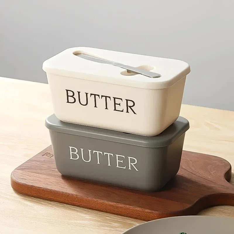 1pcs Butter Container Box with Knife Simple Restaurant Sealed Storage Box Knife Butter Slicer Tableware Oasis Select