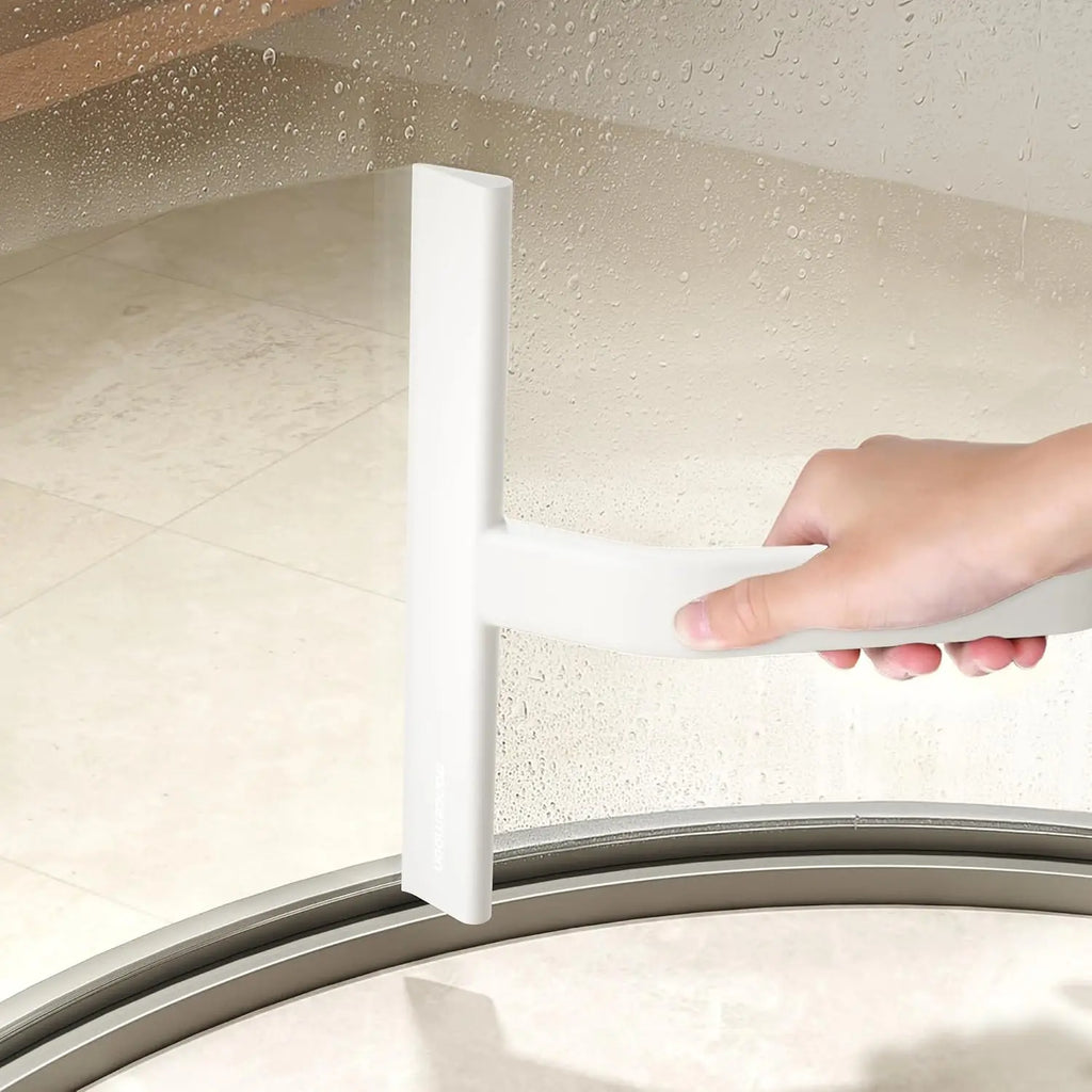 10"Just Hang Shower Squeegee for Glass Doors, All-One-Piece Silicone with Built-in Hook Design for Easy Hanging and Cleaning Oasis Select