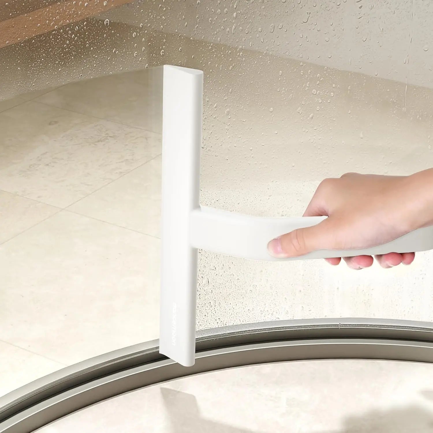 10"Just Hang Shower Squeegee for Glass Doors, All-One-Piece Silicone with Built-in Hook Design for Easy Hanging and Cleaning Oasis Select