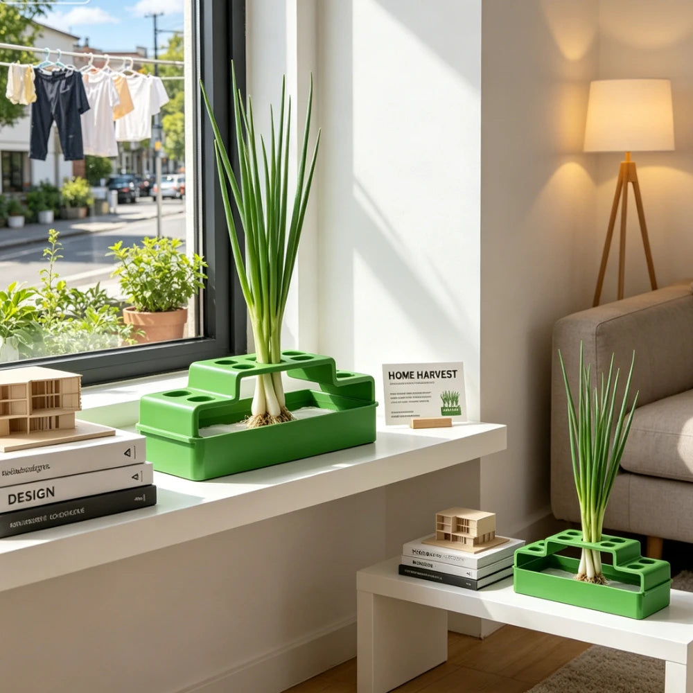 9 Holes Windowsill Self Watering Hydroponic Planter Box Water Culture Planter Scallion Herb Leafy Vegetable Home Gardening Gifts Oasis Select