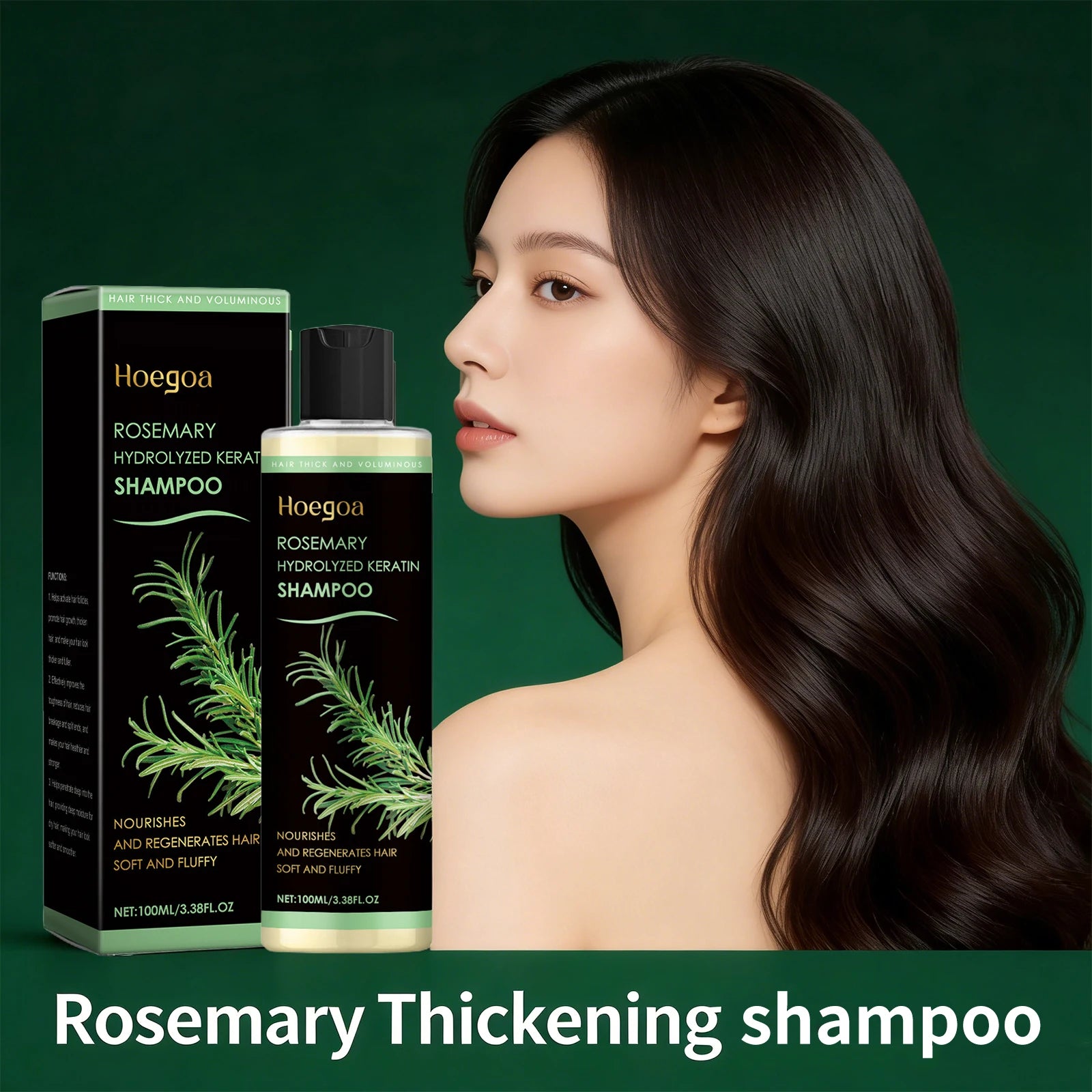 Rosemary Hydrolyzed Keratin Shampoo Nourushes Regenerate Hair Fluffy Oil Control Cleansing Scalp Refreshing Thickening Shampoo Oasis Select