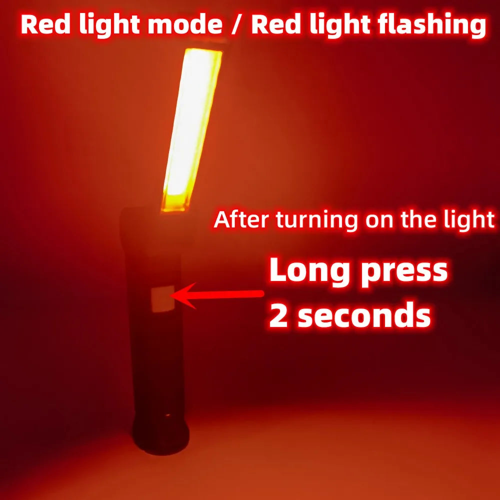New Portable COB LED Flashlight USB Rechargeable Work Light Magnetic Lanterna Hanging Lamp with Built-in Battery Camping Torch Oasis Select