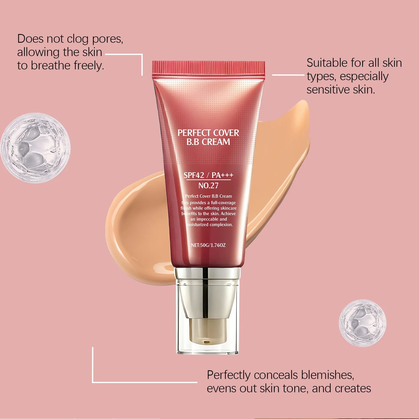 Foundation Cream Brightening Skin Glow Concealer Improve Rough Skin Barrier Reduce Face Damaged BB Cream Color Corrector Makeup Oasis Select