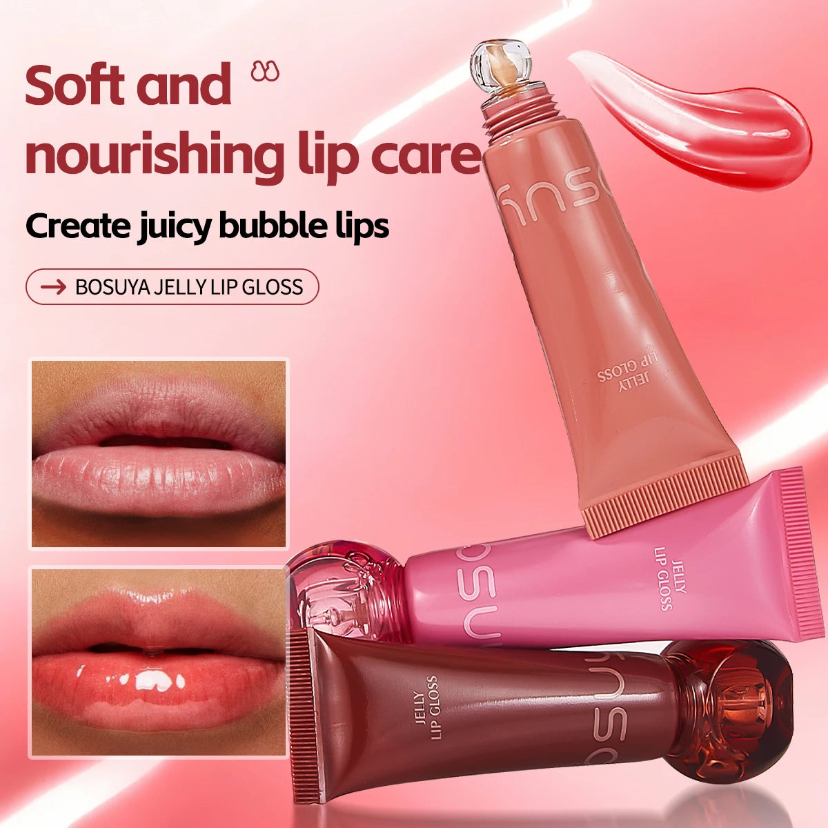 Moisturizing Jelly Lip Gloss – Waterproof & Non-Stick Lip Gloss Oasis Select