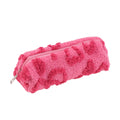 Plush Makeup Bag with Handle | Cute Love Print Travel Pouch Cosmetic Travel Bag Oasis Select Rose red
