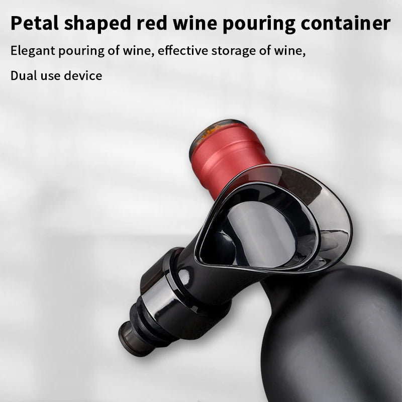 Petal Shaped Wine Dispenser Red Wine Vacuum Fresh-Keeping Stopper 2-in-1 Household Wine Storage Fast Dispenser Oasis Select